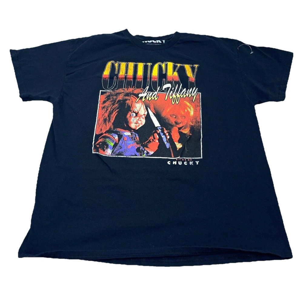 Bride Of Chucky Shirt Men XL Black Tee Horror Scary Movie‎ Retro Adult Punk Goth